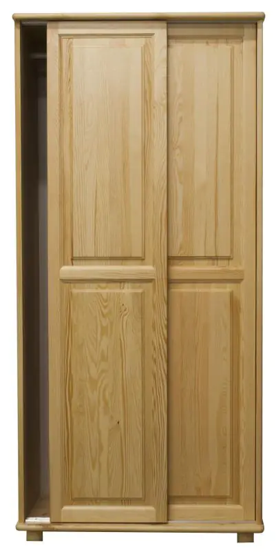 Massivholz-Kleiderschrank, Farbe: Natur 190x80x60 cm Abbildung