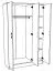 Drehtürenschrank / Kleiderschrank Sidonia 04, Farbe: Eiche Braun - 200 x 123 x 53 cm (H x B x T)