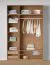 Offener Kleiderschrank | 2 Kleiderstangen | Farbe: Eiche Puccini | 8 Fächer | 2 Innenschubladen | Maße: 154 x 55 x 234 cm | 5 Holzeinlegeboden | für Ankleidezimmer