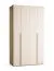 Falttür / Kleiderschrank | Farbe: Beige / Eiche | 2 Türen | Soft-Close-Funktion | 124 x 60 x 225 cm | inkl. LED-Beleuchtung mit Bewegungssenor
