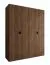 Kleiderschrank | Farbe: Walnuss Warmia | 8 Drehtüren | 6 Fächer | Soft-Close Funktion | 2 Kleiderstangen | hochwertig Verarbeitet | 160 x 52 x 203 cm | für Schlafzimmer