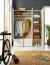 Großer Schrank mit drei Türen Schilde 01, Farbe: Eiche Weiß / Weiß / Anthrazit - Abmessungen: 195 x 150 x 53 cm (H x B x T)