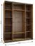 Kleiderschrank / Schiebetürenschrank | Farbe: Kaschmir | 11 Fächer | Soft-Close | 2 Schiebetüren | 2 Kleiderstangen | Spiegel | 245,5 x 190 x 64 cm