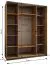 Kleiderschrank / Schiebetürenschrank | 245,5 x 200 x 64 cm | 11 Fächer | 2 Kleiderstangen | 2 Schiebetüren | Spiegel | Soft-Close | Farbe: Schwarz