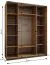 Kleiderschrank / Schiebetürenschrank | Soft-Close | 2 Schiebetüren | 2 Kleiderstangen | Farbe: Schwarz | 245,5 x 200 x 64 cm | 11 Fächer | Spiegel