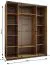 Kleiderschrank / Schiebetürenschrank | 2 Kleiderstangen | 245,5 x 190 x 64 cm | Spiegel | 11 Fächer | Soft-Close | 2 Schiebetüren | Farbe: Kaschmir