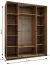 Kleiderschrank / Schiebetürenschrank | 245,5 x 200 x 64 cm | 11 Fächer | Spiegel | Soft-Close | 2 Schiebetüren | 2 Kleiderstangen | Farbe: Schwarz