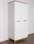 Schlafzimmer -Kleiderschrank, Farbe: Kiefer Weiß / Eiche Braun - Abmessungen: 185 x 85 x 52 cm (H x B x T)