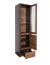 Vitrine Selun 10, Farbe: Eiche Dunkelbraun / Grau - 197 x 50 x 43 cm (H x B x T)
