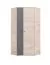 Jugendzimmer Drehtürenschrank / Eckschrank Chiny 02, Farbe: Eiche / Grau - Abmessungen: 190 x 90 x 90 cm (H x B x T)