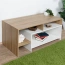 Couchtisch Gafsa 03, Farbe: Weiß / Eiche - 120 x 60 x 53 (B x T x H)