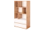 Jugendzimmer - Regal Alard 04, Farbe: Eiche / Weiß - Abmessungen: 151 x 80 x 40 cm (H x B x T)