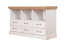 TV-Unterschrank Badile 04, Farbe: Kiefer Weiß / Braun - 75 x 127 x 46 cm (H x B x T)