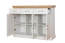 Kommode Badile 02, Farbe: Kiefer Weiß / Braun - 98 x 127 x 46 cm (H x B x T)