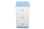 Kommode Kiefer massiv Vollholz weiß blau lackiert 007 - Abmessung 74 x 40 x 47 cm (H x B x T)