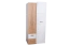 Jugendzimmer - Drehtürenschrank / Kleiderschrank Dennis 01, Farbe: Esche / Weiß - Abmessungen: 188 x 80 x 52 cm (H x B x T)
