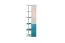 Jugendschrank, Farbe: Eiche / Weiß / Blau - Abmessungen: 190 x 60 x 40 cm (H x B x T)