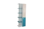 Jugendzimmer - Schrank Aalst 19, Farbe: Eiche / Weiß / Blau - Abmessungen: 190 x 60 x 40 cm (H x B x T)