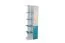 Jugendschrank, Farbe: Eiche / Weiß / Blau - Abmessungen: 190 x 60 x 40 cm (H x B x T)