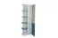 Jugendschrank, Farbe: Eiche / Weiß / Blau - Abmessungen: 190 x 60 x 40 cm (H x B x T)