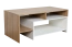 Couchtisch Gafsa 03, Farbe: Weiß / Eiche - 120 x 60 x 53 (B x T x H)
