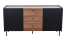 Kommode Mairenke 05, Farbe: Walnuss / Schwarz matt - Abmessungen: 79 x 150 x 40 cm (H x B x T)
