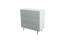 Kommode Hohgant 03, Farbe: Weiß / Grau Hochglanz - 92 x 90 x 42 cm (H x B x T)