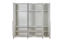 Drehtürenschrank / Kleiderschrank mit Rahmen Siumu 24, Farbe: Weiß / Weiß Hochglanz - 226 x 232 x 60 cm (H x B x T)
