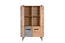 Highboard Atule 04, Farbe: Eiche / Grau - Abmessungen: 137 x 90 x 42 cm (H x B x T)