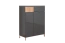 Schuhschrank Vaitele 04, Farbe: Anthrazit Hochglanz / Walnuss - 101 x 76 x 35 cm (H x B x T)