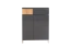 Schuhschrank Vaitele 04, Farbe: Anthrazit Hochglanz / Walnuss - 101 x 76 x 35 cm (H x B x T)