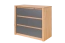 Kommode im modernen Stil Faleula 04, Eiche / Grau, Maße: 79 x 90 x 43 cm, mit ABS Kantenschutz, drei Schubladen, Griffloses Design