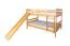Großes Stockbett mit Rutsche 140 x 200 cm, Buche Massivholz Natur lackiert, teilbar in zwei Einzelbetten, "Easy Premium Line" K32/n