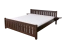 Modernes Doppelbett / Gästebett Buche Vollholz 106, Walnussfarben, inkl. Lattenrost, Liegefläche 180 x 200 cm, bequem, hochwertig verarbeitet