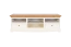 TV-Unterschrank Gyronde 10, Kiefer massiv Vollholz, Farbe: Weiß / Eiche - 53 x 167 x 53 cm (H x B x T)