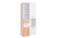 Jugendzimmer - Schrank Dennis 07, Farbe: Esche / Weiß - Abmessungen: 188 x 80 x 40 cm (H x B x T)