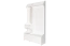 Garderobe mit einer Schublade in Weiß Kiefer massiv Vollholz 29A, mit Spiegel, 200 x 113 x 35 cm, zwei Hutablagen und fünf Haken
