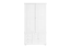 Weißer Schrank Kiefer Massivholz Junco 38, viel Stauraum, 195 x 102 x 42 cm, mit 6 Fächern und 3 Schubladen, sehr geräumig, stabil