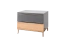 Nachtkommode Vaitele 17, Farbe: Anthrazit Hochglanz / Walnuss - 43 x 56 x 41 cm (H x B x T)
