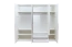 Drehtürenschrank / Kleiderschrank mit Rahmen Siumu 31, Farbe: Weiß / Weiß Hochglanz - 226 x 232 x 60 cm (H x B x T)