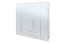 Drehtürenschrank / Kleiderschrank mit Rahmen Siumu 31, Farbe: Weiß / Weiß Hochglanz - 226 x 232 x 60 cm (H x B x T)