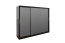 Schiebetürenschrank / Kleiderschrank Bisaurin 6D mit Spiegel, Farbe: Schwarz - Abmessungen: 200 x 250 x 62 cm ( H x B x T)