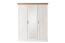 Drehtürenschrank / Kleiderschrank Badile 19, Farbe: Kiefer Weiß / Braun - 197 x 157 x 60 cm (H x B x T)
