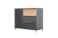 Kommode Vaitele 12, Farbe: Anthrazit Hochglanz / Walnuss - 88 x 106 x 45 cm (H x B x T)