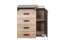 Kommode Sichling 14, Rahmen Links, Farbe: Eiche Braun - Abmessungen: 87 x 80 x 46 cm (H x B x T)