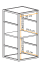 Bücherregal aus Metall Nodeland 04, Farbe: Schwarz - Abmessungen: 60 x 30 x 25 cm (H x B x T), mit zwei Fächern