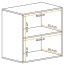 Hängeschrank Fardalen 11, Farbe: Grau - Abmessungen: 60 x 60 x 30 cm (H x B x T), mit Push-to-open Funktion