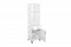 Regal Tellin 05, Farbe: Weiß / Weiß Hochglanz - Abmessungen: 190 x 50 x 40 cm (H x B x T)