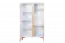 Vitrine Amanto 5, Farbe: Weiß / Esche - Abmessungen: 151 x 90 x 40 cm (H x B x T)