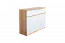 Jugendzimmer - Kommode Alard 06, Farbe: Eiche / Weiß - Abmessungen: 94 x 120 x 40 cm (H x B x T)